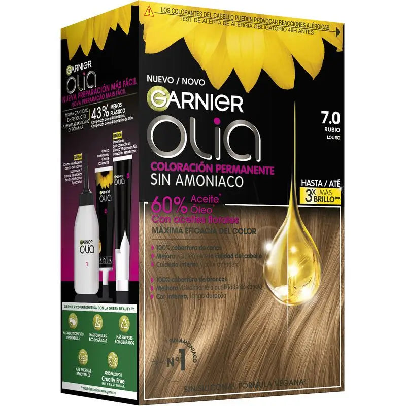 Garnier Olia Colorazione Permanente Senza Ammoniaca Per Un Profumo Piacevole Con Oli Floreali Naturali - Biondo 7.0