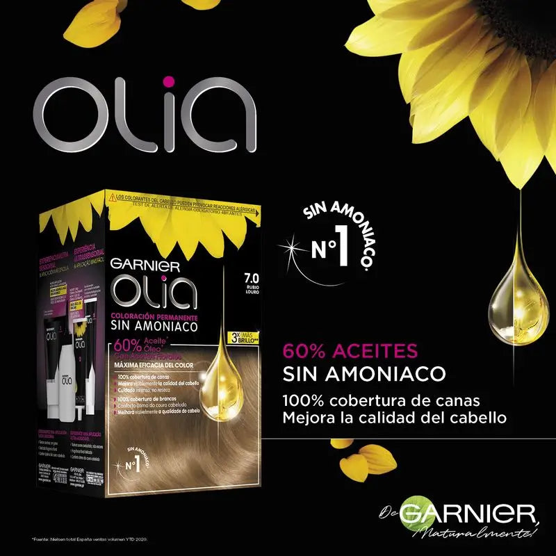 Garnier Olia Colorazione Permanente Senza Ammoniaca Per Un Profumo Piacevole Con Oli Floreali Naturali - Biondo 7.0