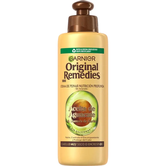 Garnier Original Remedies Crema all'avocado e burro di karité per capelli indisciplinati e crespi 200 ml