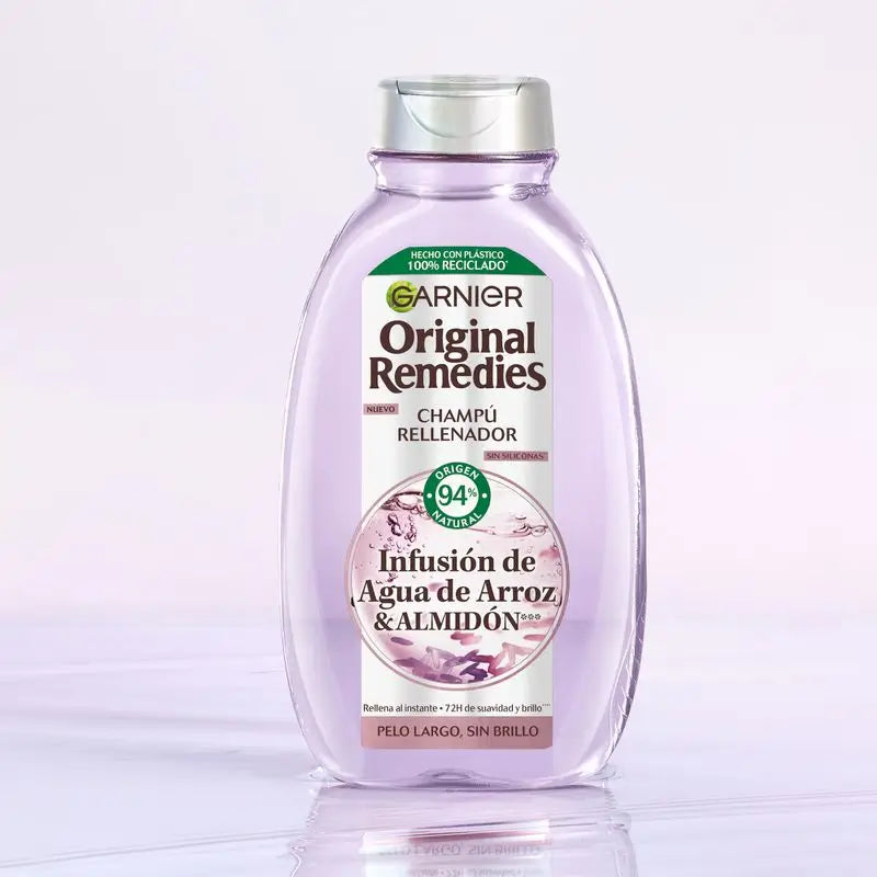 Garnier Original Remedies Shampoo ricostituente all'acqua di riso per capelli lunghi e privi di lucentezza