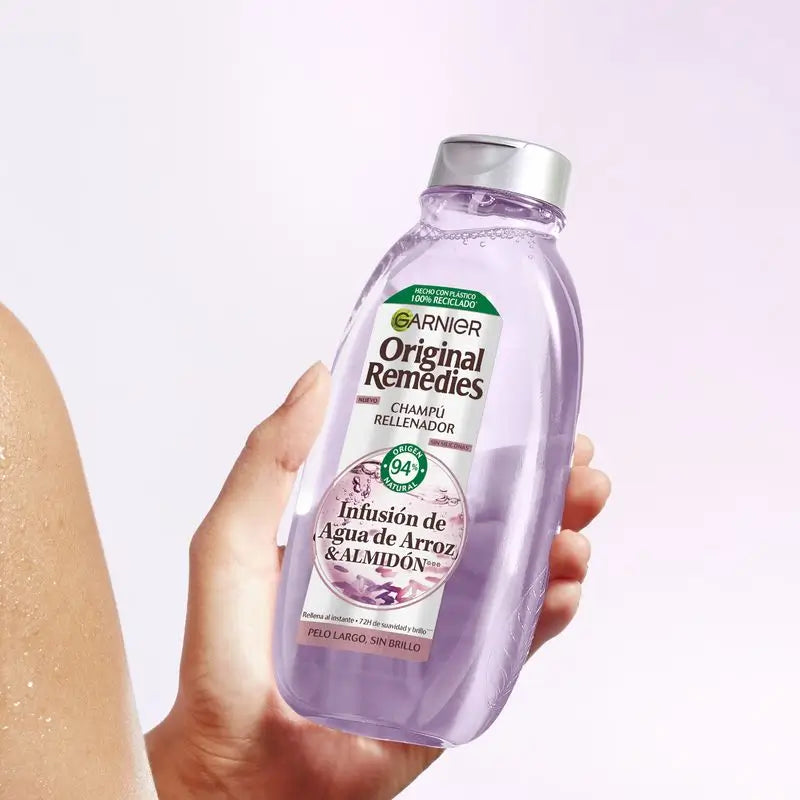 Garnier Original Remedies Shampoo ricostituente all'acqua di riso per capelli lunghi e privi di lucentezza