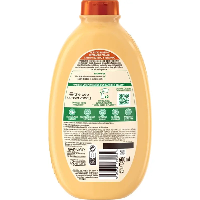 Garnier Original Remedies Tesori di miele Shampoo riparatore per capelli secchi e fragili 600 Ml