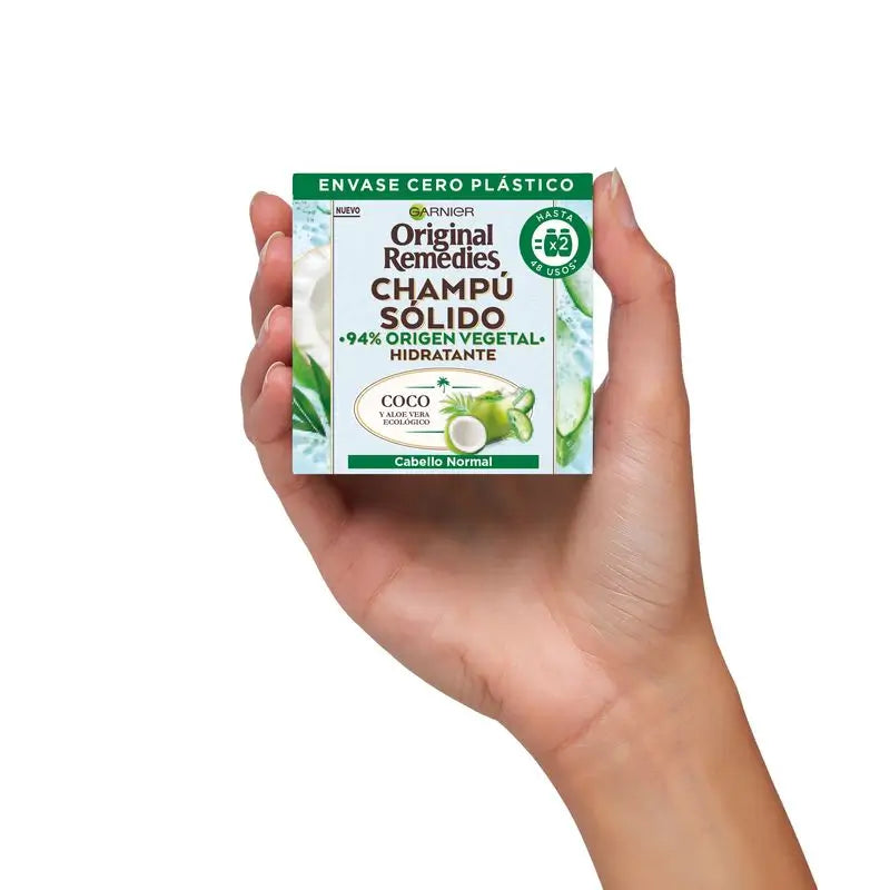 Garnier Original Remedies Shampoo solido - Cocco e Aloe Vera Bio Per capelli normali, radici grasse