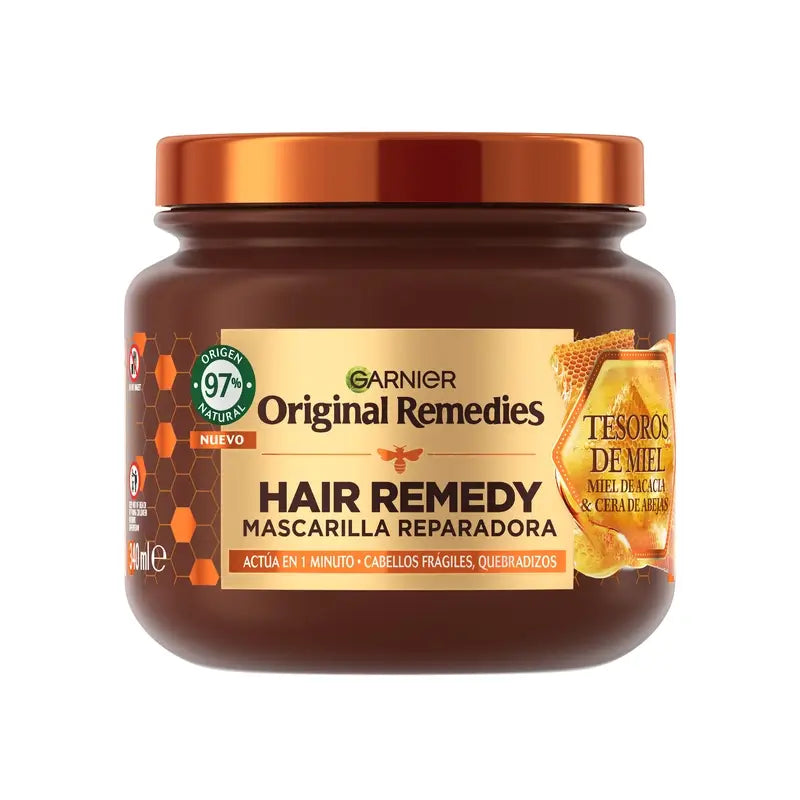 Garnier Original Remedies Maschera riparatrice per capelli con miele d'acacia e cera d'api, 340 ml