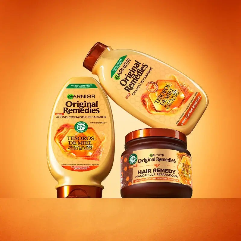Garnier Original Remedies Maschera riparatrice per capelli con miele d'acacia e cera d'api, 340 ml