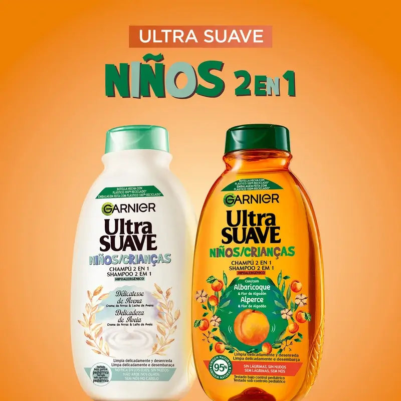 Garnier Original Remedies Shampoo Ultra Delicato 2 In 1 Ipoallergenico all'Albicocca , 250 ml