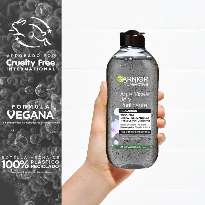 Garnier Pure Active Gel Gel Gel purificante con carbone e acido salicilico, 400 ml
