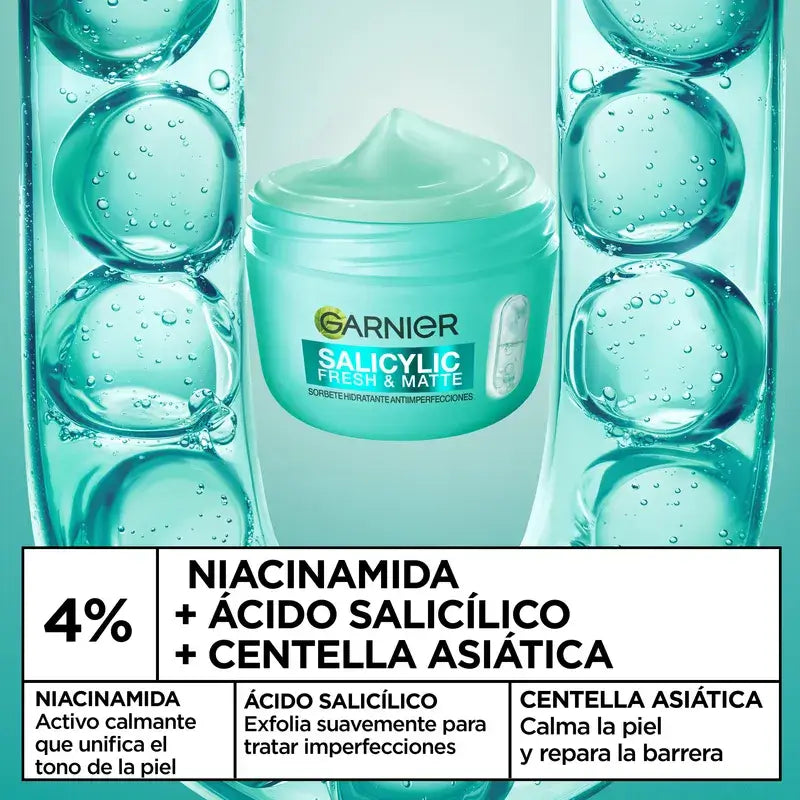 Garnier Attivi Puri Salicilici Fresco e Opaco Sorbetto Idratante Anti-Imperfezioni, 85 ml