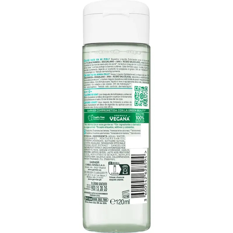Garnier Scrub Liquido Esfoliante Salicilico Puro 120Ml