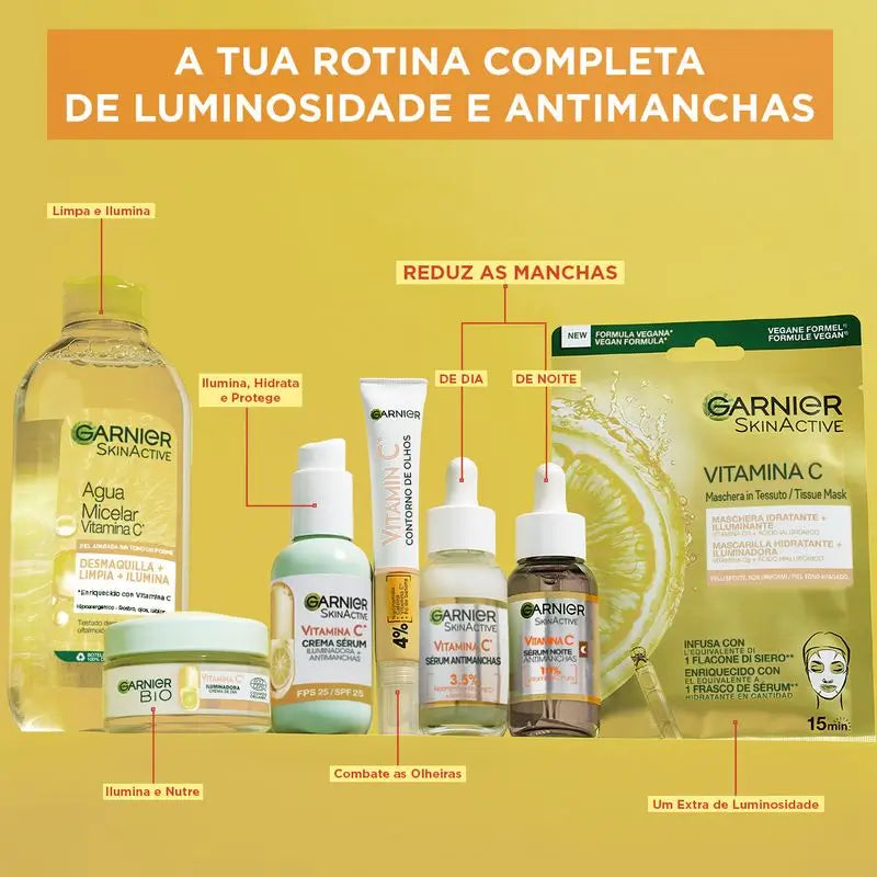 Siero notte anti-macchie Garnier con il 10% di Vitamina C. Risultati su macchie, pelle spenta e linee sottili.