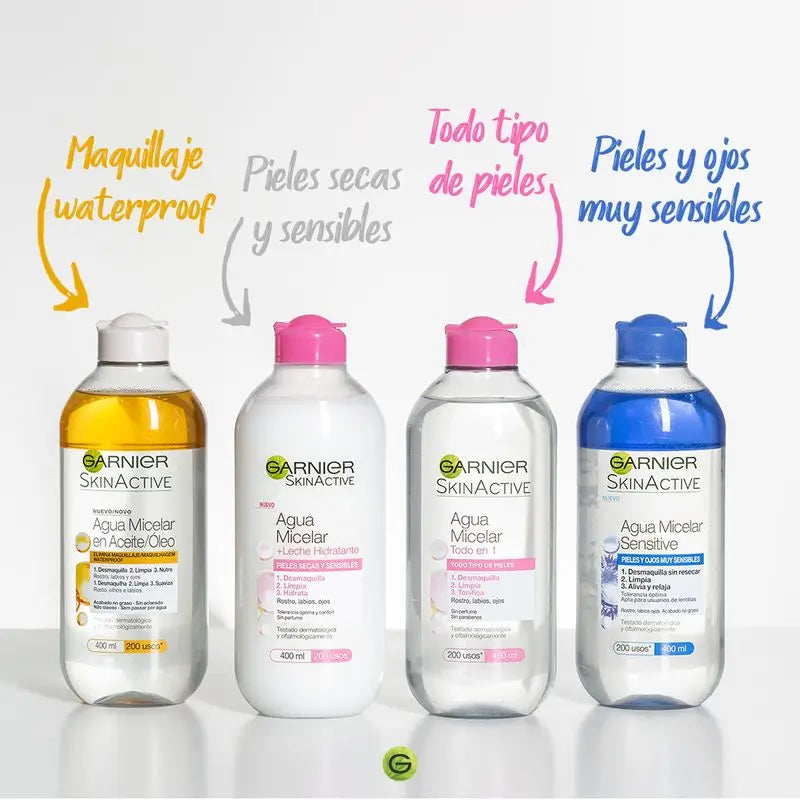 Garnier Acqua micellare agli oli attivi per la pelle - 400 Ml