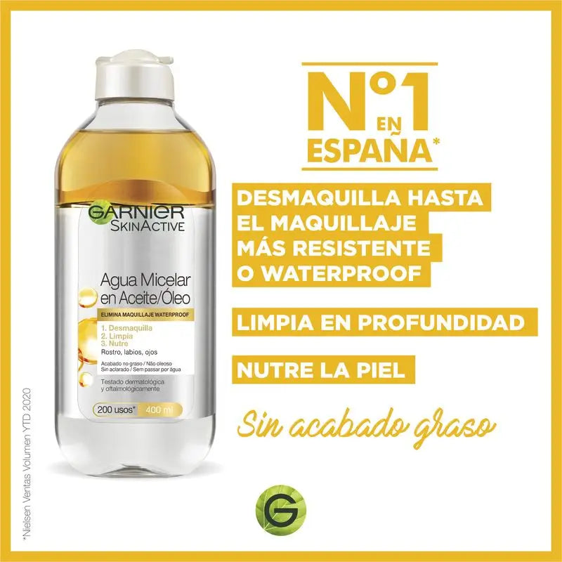 Garnier Acqua micellare agli oli attivi per la pelle - 400 Ml