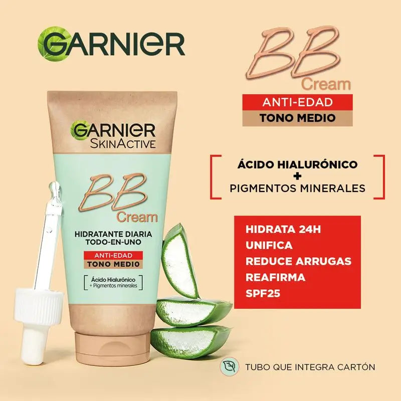 Garnier Skinactive Bb Cream Anti Age Tono Medio. Idratante Tutto In Uno Con Colore Spf15, 50Ml