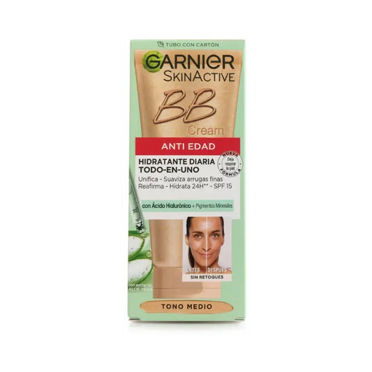 Garnier Skinactive Bb Cream Anti Age Tono Medio. Idratante Tutto In Uno Con Colore Spf15, 50Ml