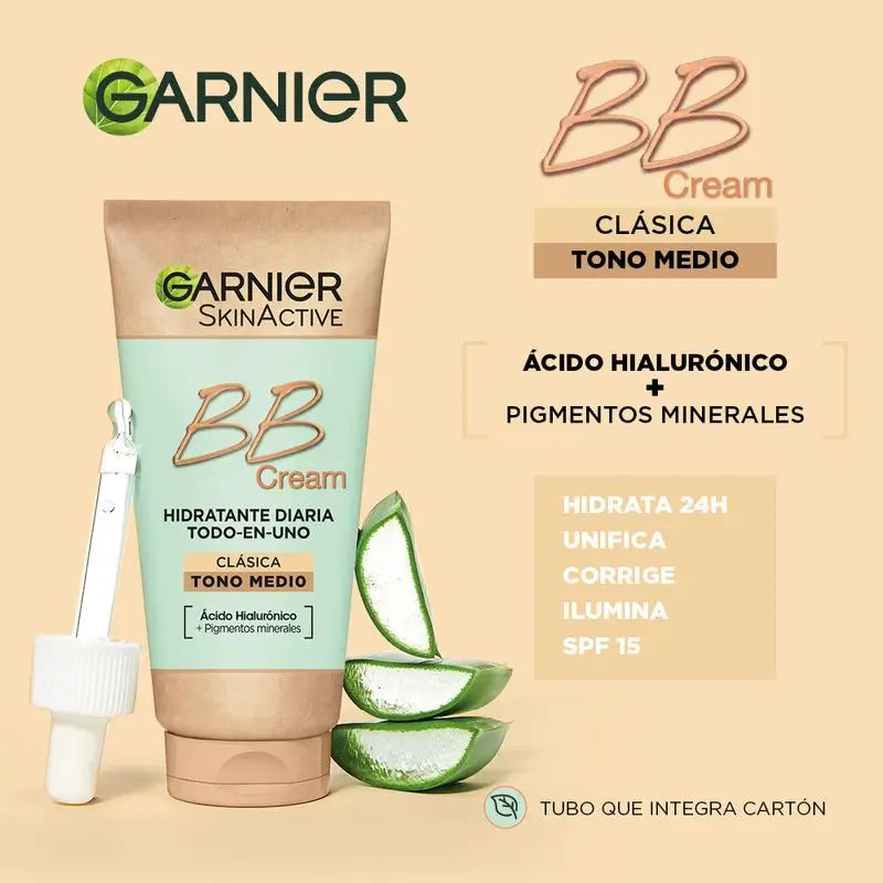 Garnier Skinactive Bb Cream Classic Tono Medio. Idratante Tutto In Uno Con Colore Spf15, 50Ml
