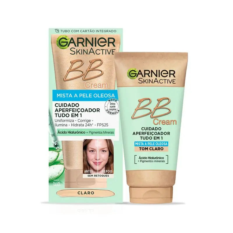 Garnier Skinactive Crema Bb opacizzante per pelle mista o grassa di tonalità chiara. Idratante Tutto In Uno Con Colore Spf 25, 50Ml