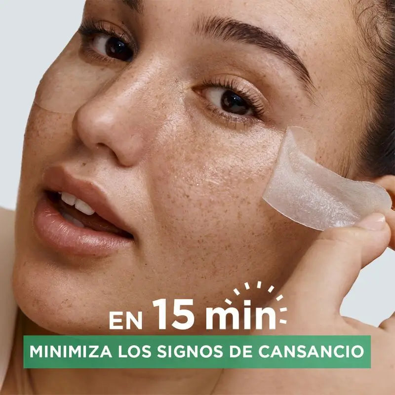 Garnier Maschera Tissue Cryo Jelly Ialuronica Maschera Contorno Occhi Anti-Fatica. 4% Glicerina + Mentolo + Acido Ialuronico.