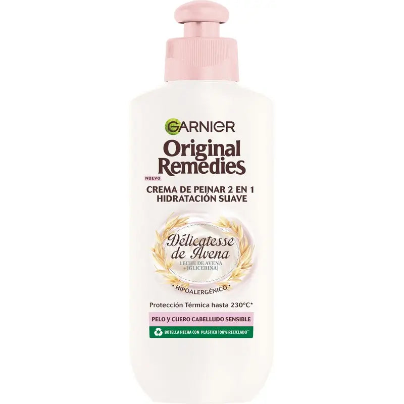 Garnier Ultra Doux 2 in 1 Crema Styling Idratante Delicata, 200 ml