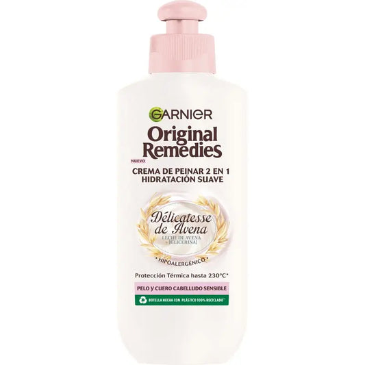 Garnier Ultra Doux 2 in 1 Crema Styling Idratante Delicata, 200 ml