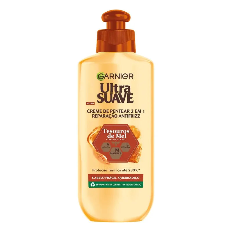 Garnier Ultra Doux 2 in 1 Crema Styling Riparatrice Anticrespo, 200ml