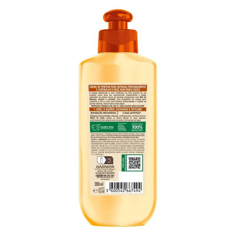 Garnier Ultra Doux 2 in 1 Crema Styling Riparatrice Anticrespo, 200ml