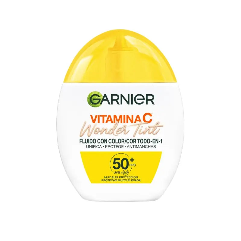 Garnier Uv Protezione Quotidiana Vitamina C Wonder Tint Spf50+, Tono Chiaro , 40 ml