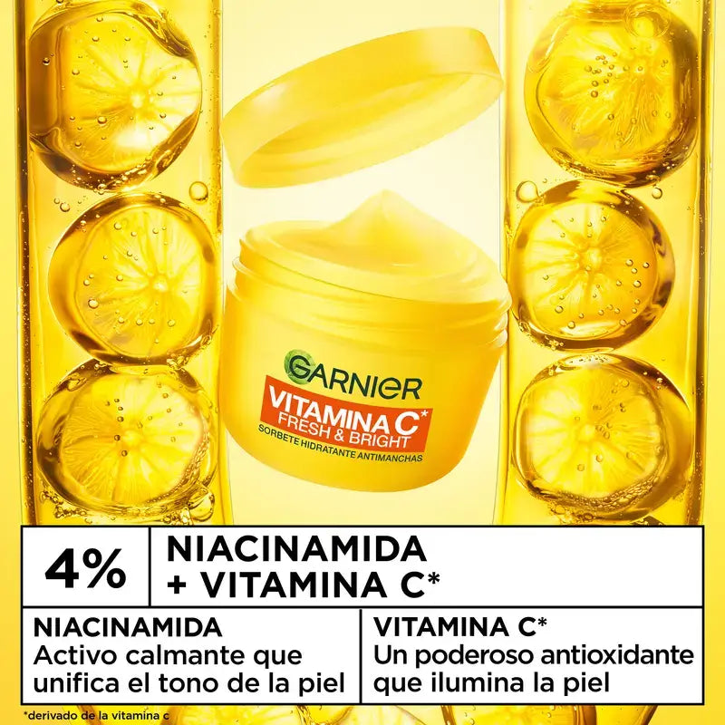 Garnier Vitamina C Crema Sorbetto Idratante Anti-Blemish Fresca e Luminosa, 85 ml