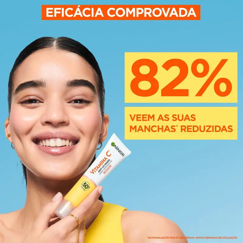 Garnier Vitamina C Fluido Anti-Uv Anti-Spot Fluido Quotidiano Effetto Glow Fps50+, 40 Ml