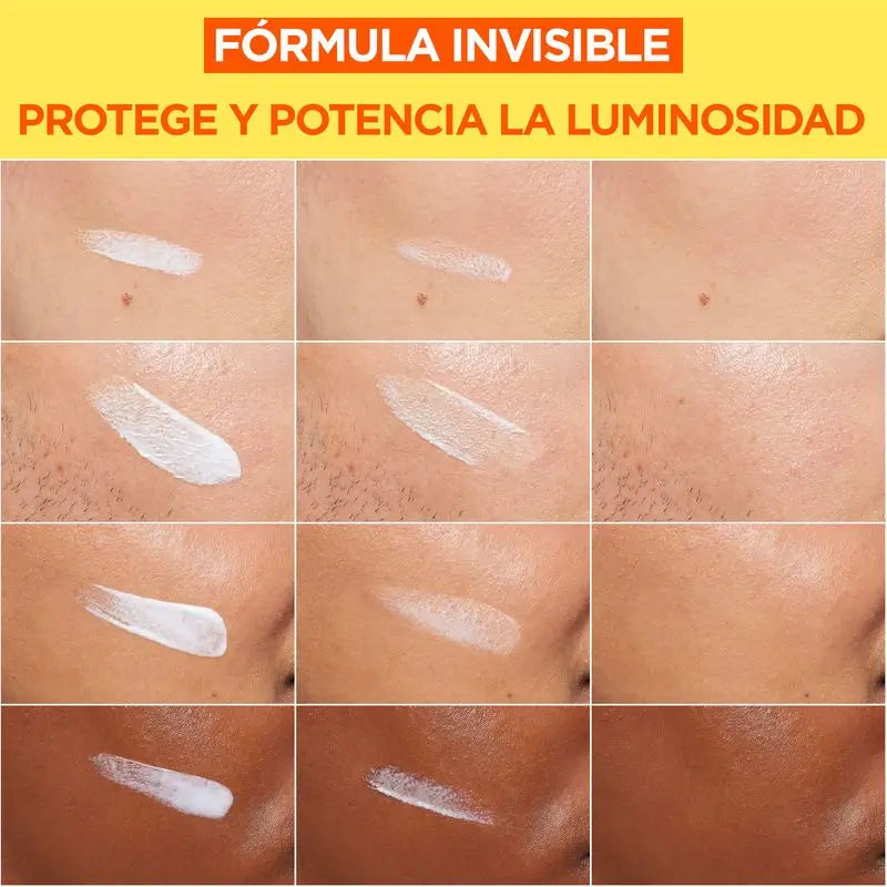 Garnier Vitamina C Invisible Anti-Uv Fluido quotidiano anti-macchie Fps50+, 40 Ml