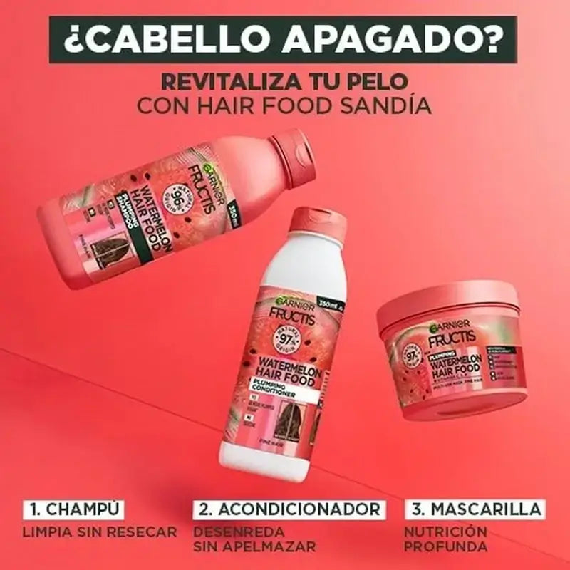 Garnier Fructis Hair Food Balsamo rivitalizzante all'anguria per capelli spenti e senza vita 350 Ml
