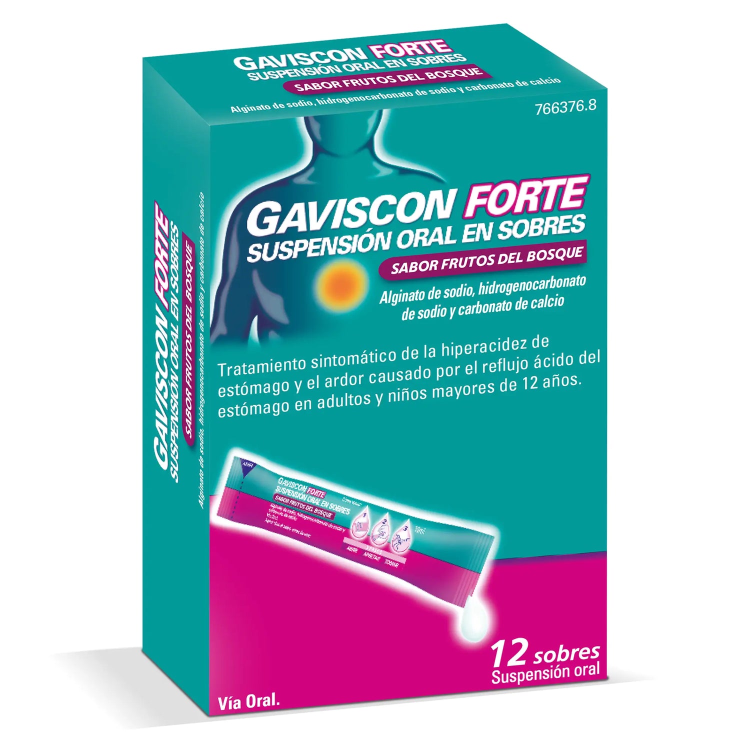 Gaviscon Forte Sospensione orale Frutti di bosco, 12 bustine