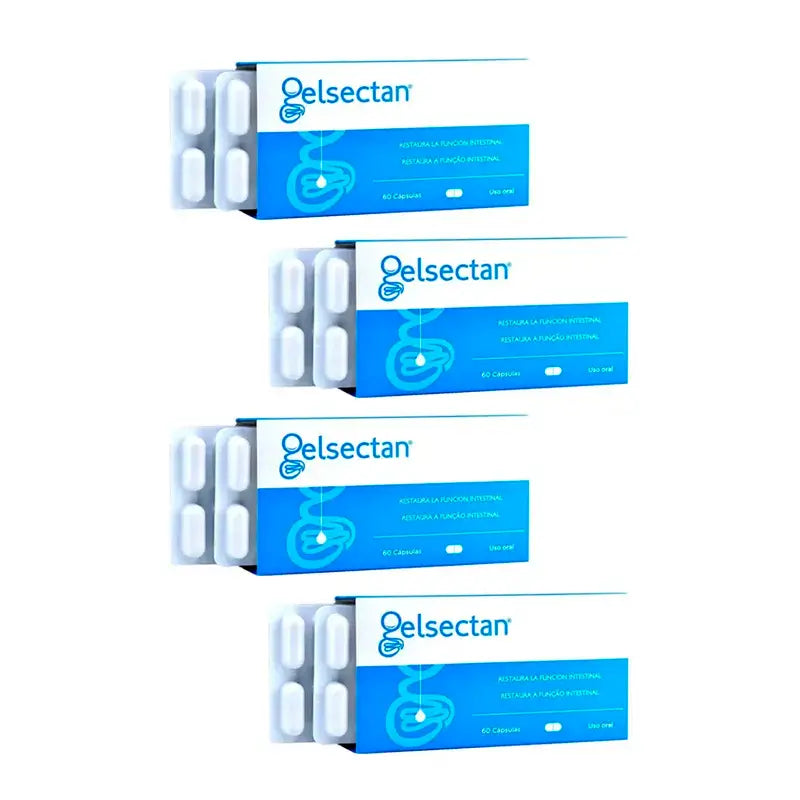 Gelsectan Funzione intestinale, confezione da 4 x 60 capsule