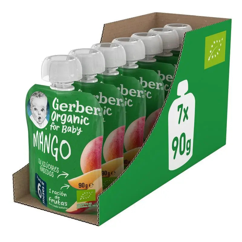 GERBER Pack Buste di mango biologico, 90g x 7 unità