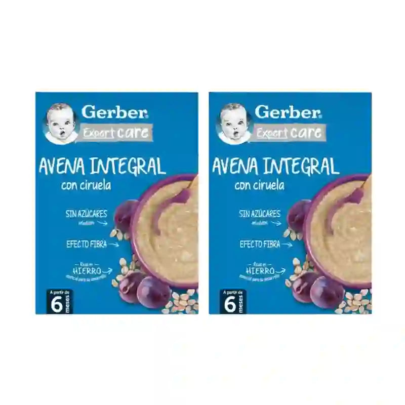 Gerber Porridge Farina d'avena e prugne, 2X250 Gr