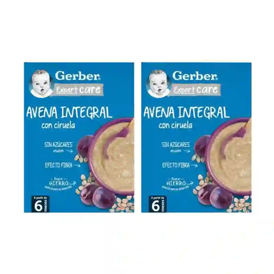 Gerber Porridge Farina d'avena e prugne, 2X250 Gr