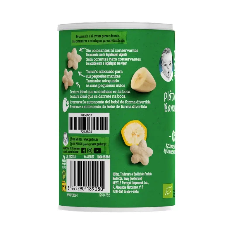 Gerber Snacks Snack biologico di cereali alla banana , 35g