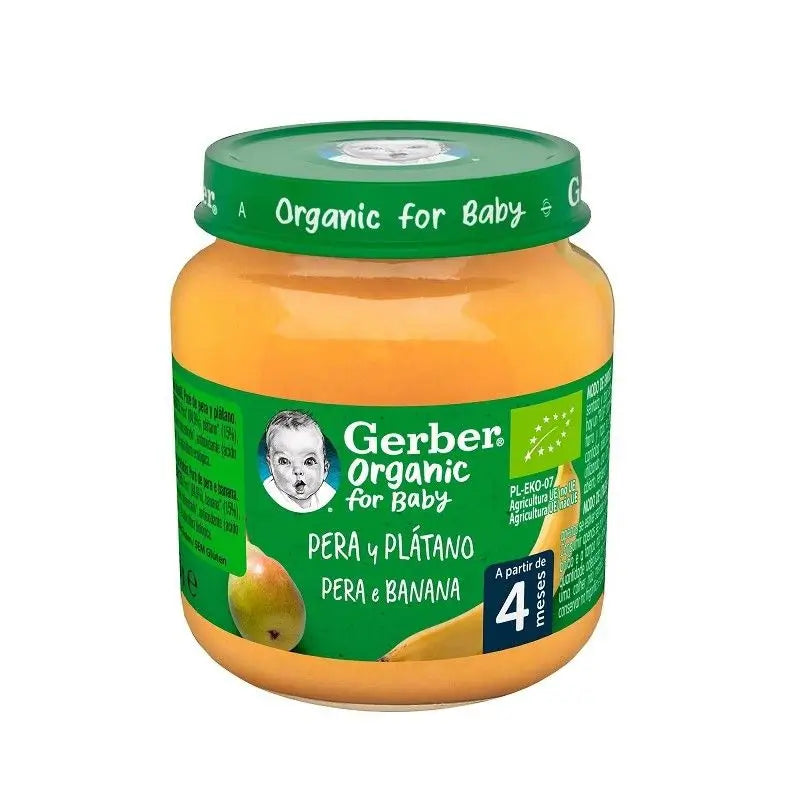 Gerber Vasetti di pere e banane biologiche , 125g
