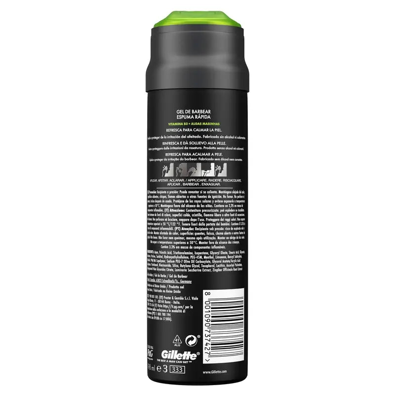 Gillette Labs Gel da barba a schiuma rapida, 198 ml