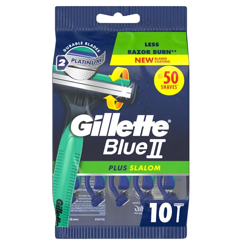 Gillette Blue Ii Plus Slalom Rasoi usa e getta, 10 pz.