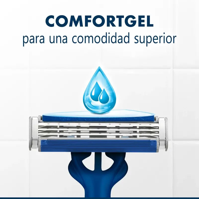 Gillette Blue3 Smooth 8+4 Rasoi usa e getta da uomo con testina girevole a 40° e striscia lubrificante, 12 pz.