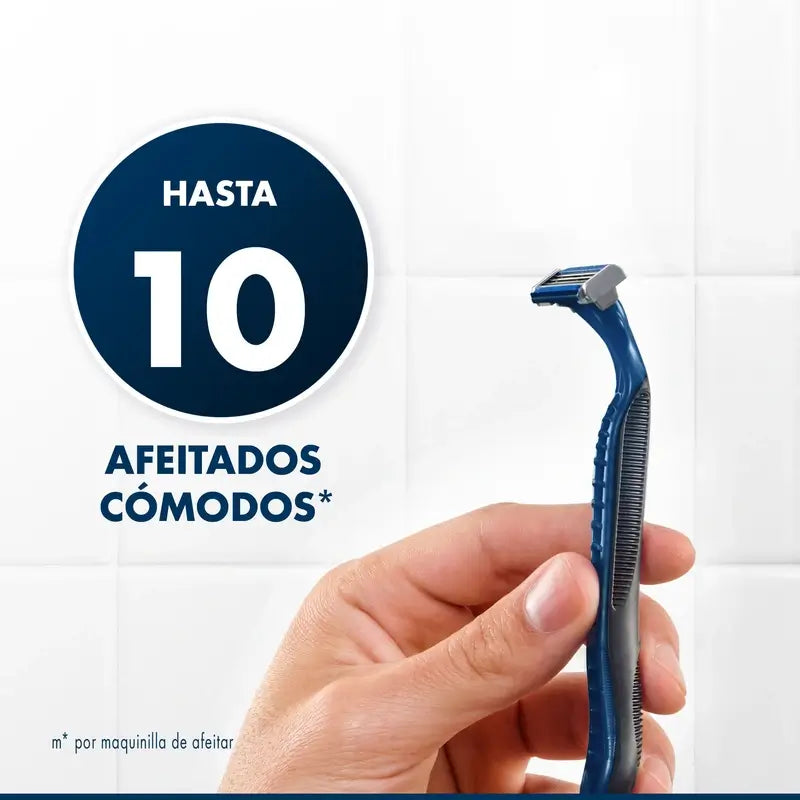 Gillette Blue3 Smooth 8+4 Rasoi usa e getta da uomo con testina girevole a 40° e striscia lubrificante, 12 pz.