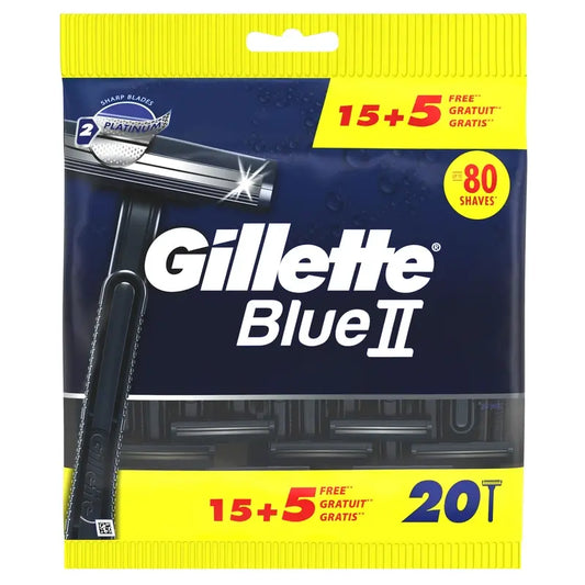 Gillette Blueii Rasoi usa e getta da uomo, 20 pezzi.