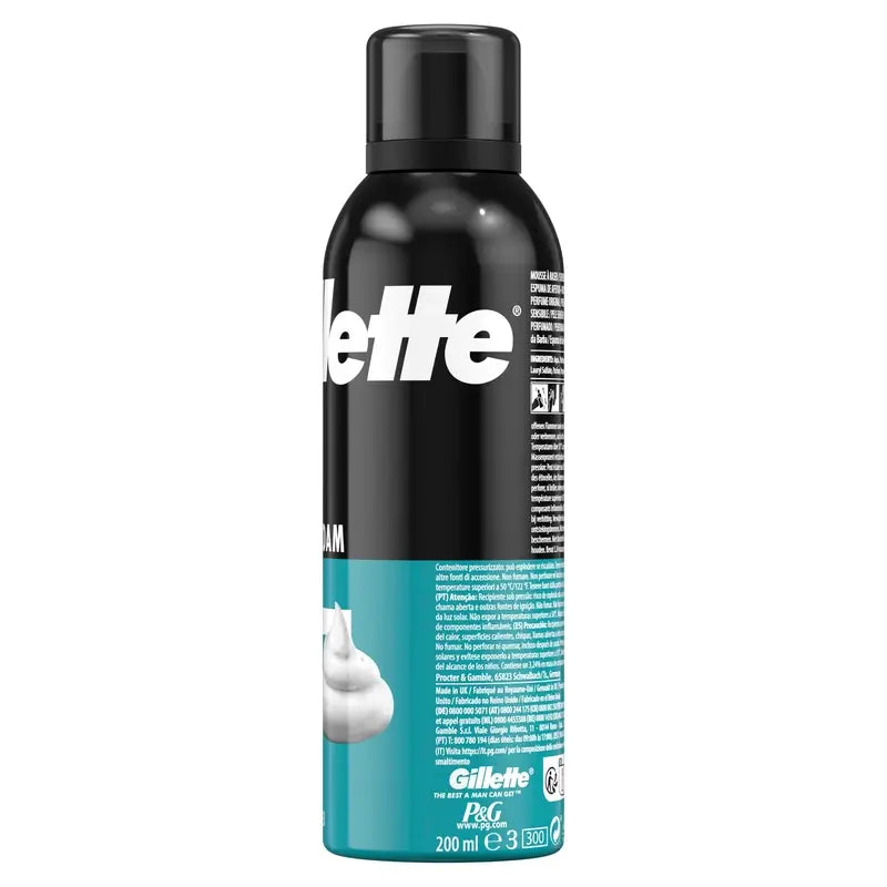 Gillette Classic Schiuma da barba per uomo , 200 ml