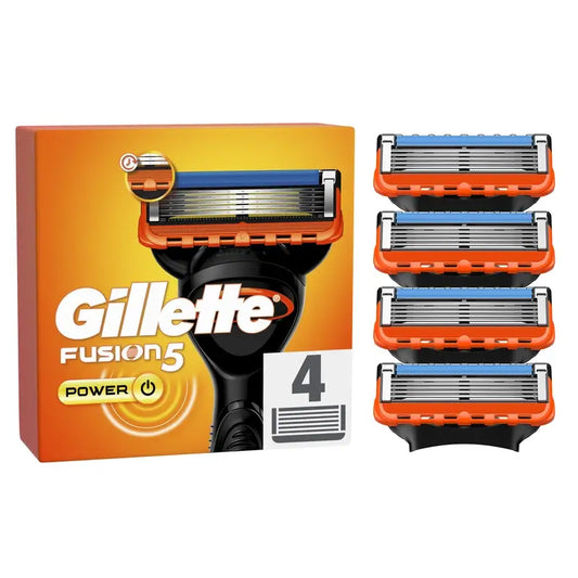Gillette Fusion5 Power Lame di ricambio per rasoi da uomo, 4 pezzi