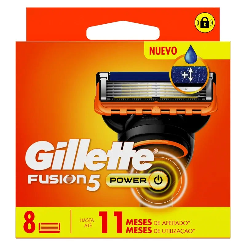 Gillette Fusion5 Power, ricarica per rasoio, 8 pezzi.