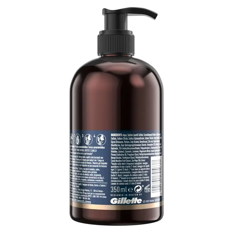 Gillette King C. Gel barba e viso , 350 ml