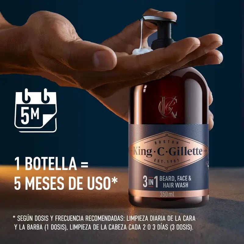 Gillette King C. Gel barba e viso , 350 ml