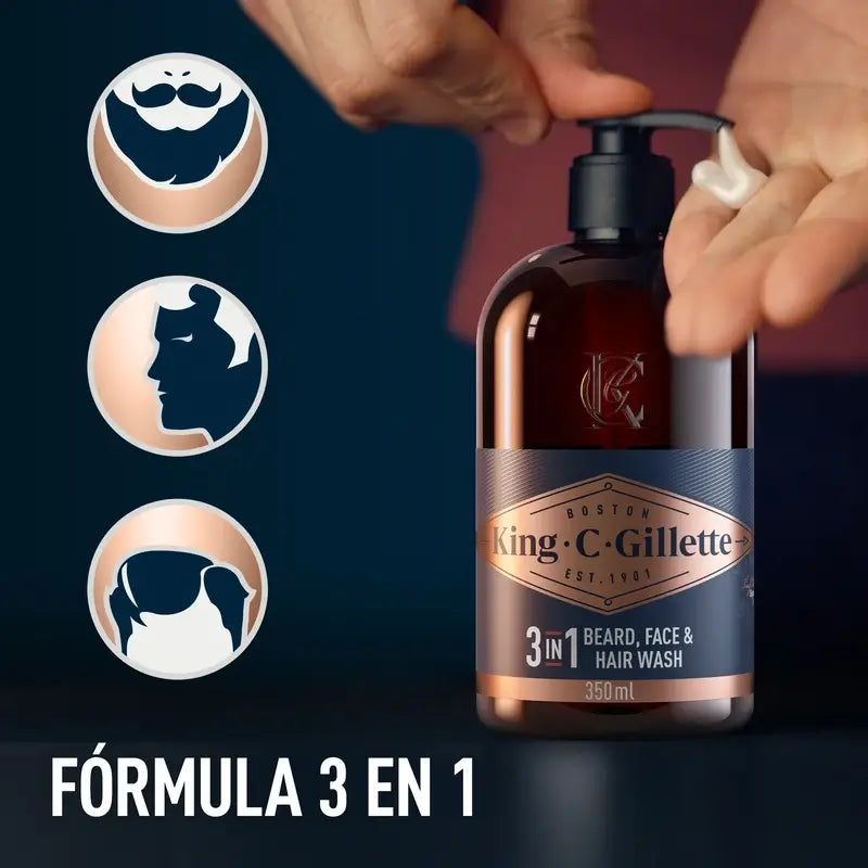 Gillette King C. Gel barba e viso , 350 ml