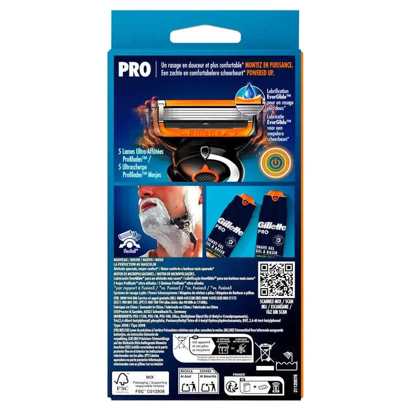 Gillette Proglide Power 1 Rasoio , 2 ricariche