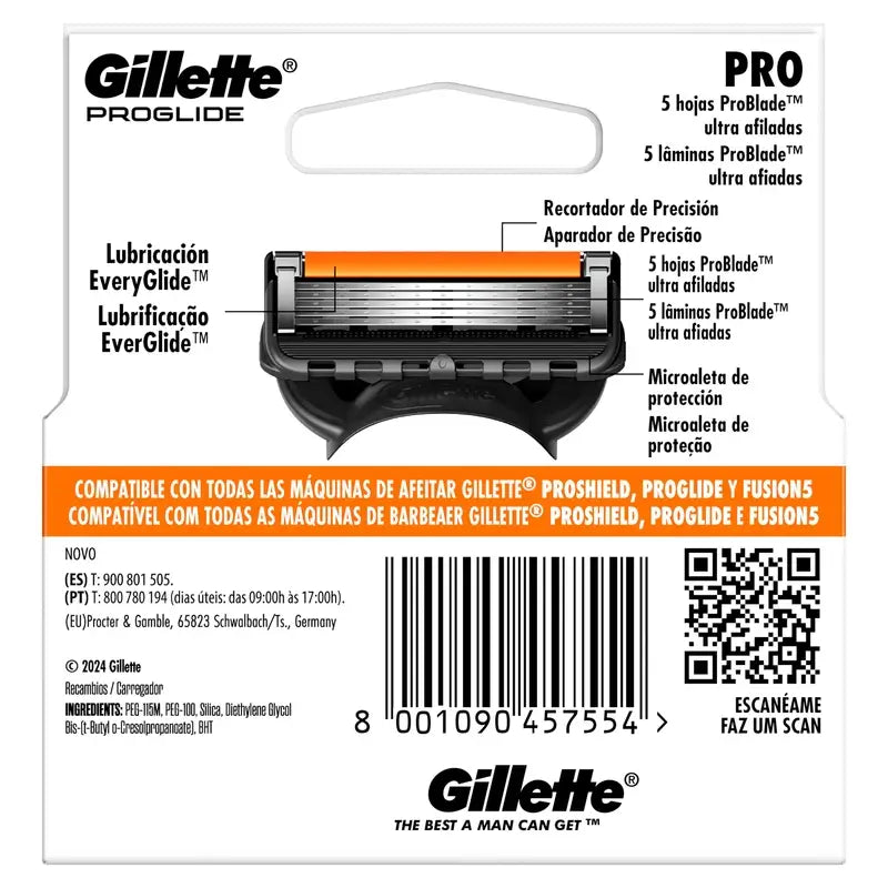 Gillette Proglide Power Ricariche per rasoio da uomo, 3 pz.
